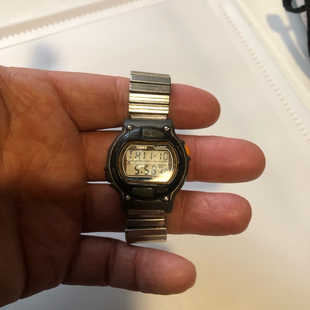 Timex Digital Watch with Silver Band